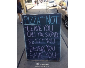 一个pizza招牌看如何让”死“文案活过