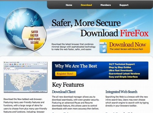 图为虚伪firefox网站